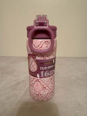 Manna 16 oz Stainless Steel Push Bottle with Ghost and Bow Pattern